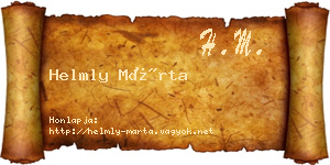 Helmly Márta névjegykártya